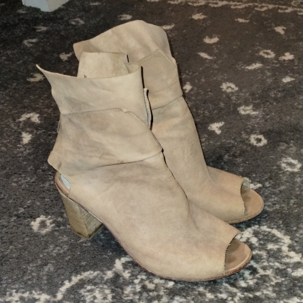 Free People Beige Ankle Boots